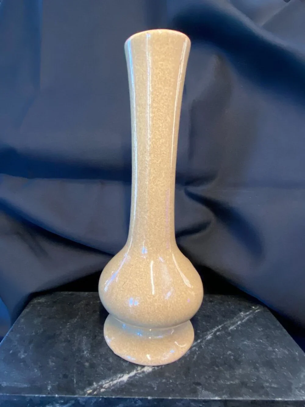 Vintage 1970s Haeger Pottery Mottled Gold Bud Vase #304 - Mint w/ Sticker